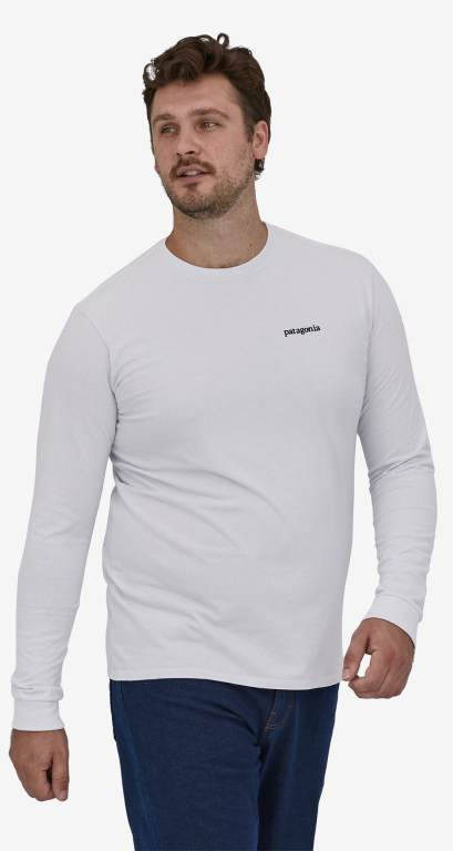 Responsibili-Tee® Patagonia Long-Sleeved Line Logo Ridge Responsibili-Â® Hombre Blancos | YmWppIsC