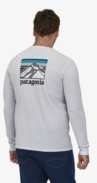 Responsibili-Tee® Patagonia Long-Sleeved Line Logo Ridge Responsibili-Â® Hombre Blancos | YmWppIsC