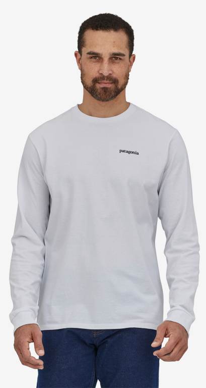 Responsibili-Tee® Patagonia Long-Sleeved Line Logo Ridge Responsibili-Â® Hombre Blancos | YmWppIsC