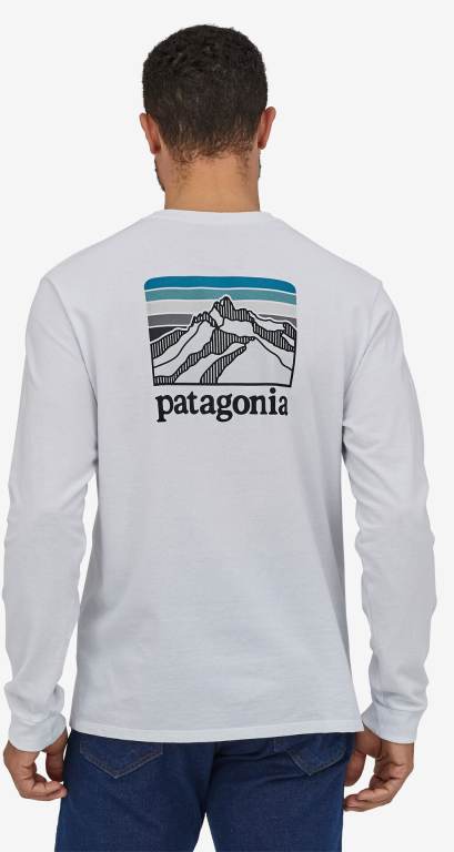 Responsibili-Tee® Patagonia Long-Sleeved Line Logo Ridge Responsibili-Â® Hombre Blancos | YmWppIsC