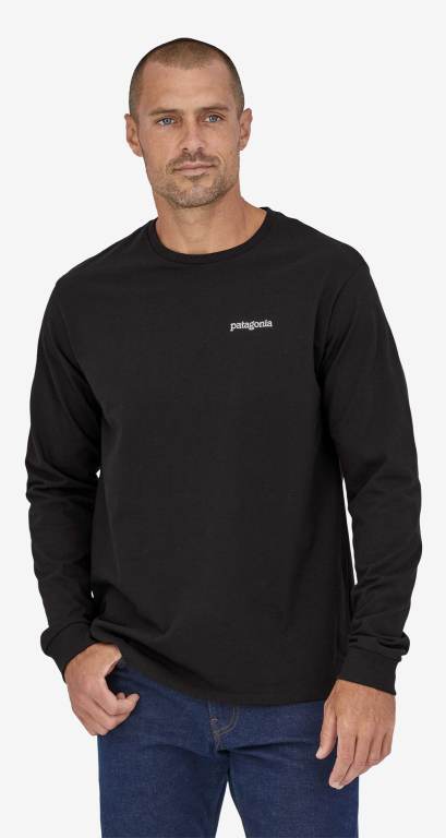 Responsibili-Tee® Patagonia Long-Sleeved Fitz Roy Horizons Responsibili-Â® Hombre Negros | cPUNHs8C