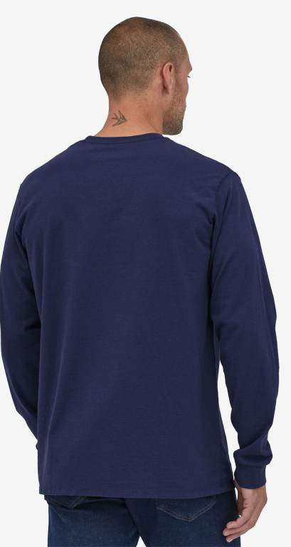 Responsibili-Tee® Patagonia Long-Sleeved '73 Skyline Pocket Responsibili-Â® Hombre Azules | cPpq6tTc