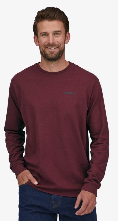 Responsibili-Tee® Patagonia Long-Sleeved Line Logo Ridge Responsibili-Â® Hombre Rojos | cSLxTQZb