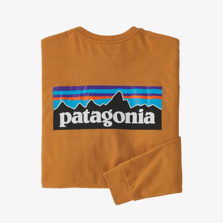 Responsibili-Tee® Patagonia Long-Sleeved P-6 Logo Responsibili-Â® Hombre Naranjas | ftg64iJ5