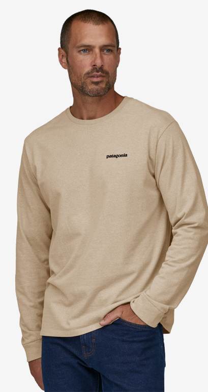 Responsibili-Tee® Patagonia Long-Sleeved P-6 Logo Responsibili-Â® Hombre Marrom | k1jT62qB