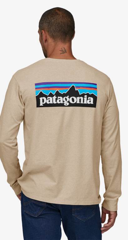 Responsibili-Tee® Patagonia Long-Sleeved P-6 Logo Responsibili-Â® Hombre Marrom | k1jT62qB