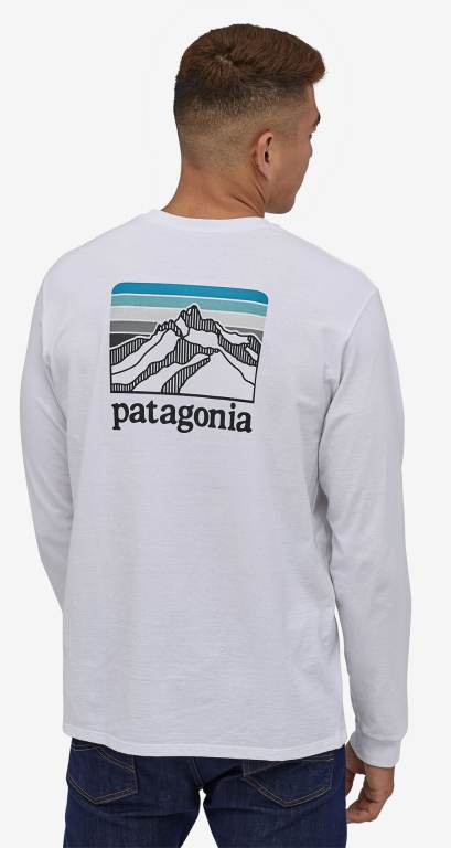 Responsibili-Tee® Patagonia Long-Sleeved Line Logo Ridge Responsibili-Â® Hombre Negros | poAsqvXq