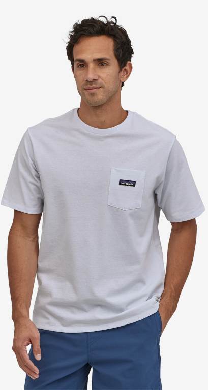 Responsibili-Tee® Patagonia P-6 Label Pocket Responsibili-Â® Hombre Blancos | PwfQFrgv