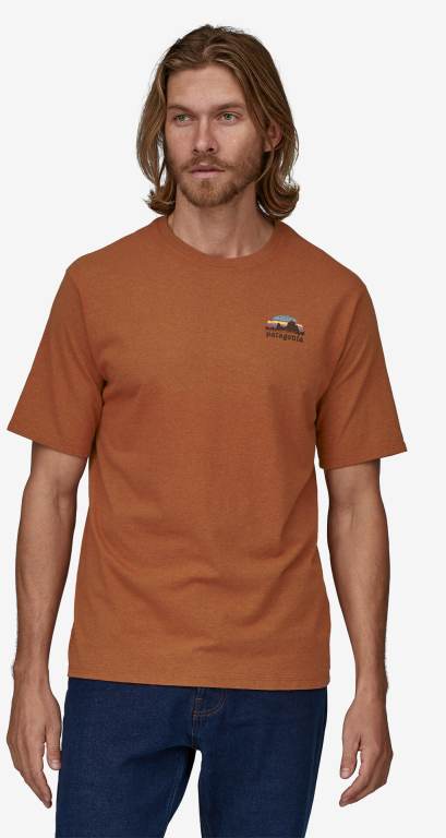 Responsibili-Tee® Patagonia Skyline Stencil Responsibili-Â® Hombre Marrom | JkAFHSVD