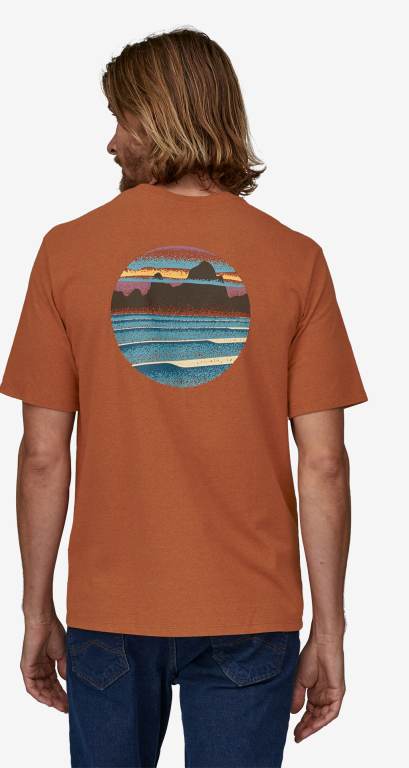 Responsibili-Tee® Patagonia Skyline Stencil Responsibili-Â® Hombre Marrom | JkAFHSVD