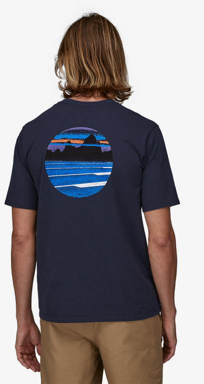 Responsibili-Tee® Patagonia Skyline Stencil Responsibili-Â® Hombre Azul Marino | pGktw9Ck