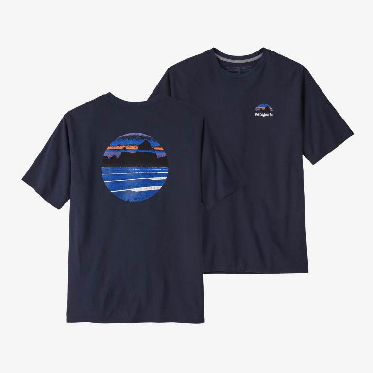 Responsibili-Tee® Patagonia Skyline Stencil Responsibili-Â® Hombre Azul Marino | pGktw9Ck