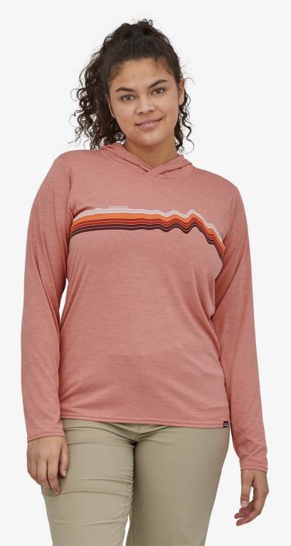 Sudadera Con Capucha Patagonia CapileneÂ® Cool Daily Estampados Mujer Stripes/Pink | 2fsBRjFn