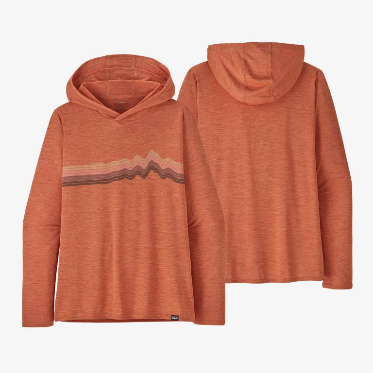 Sudadera Con Capucha Patagonia CapileneÂ® Cool Daily Estampados Mujer Stripes/Coral | ZbXNWlNV