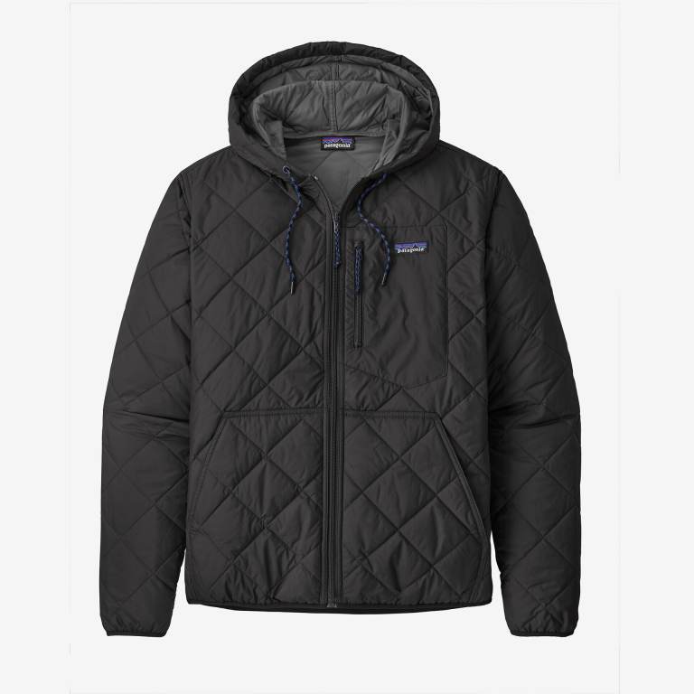 Sudadera Con Capucha Patagonia Diamond Acolchado Bomber Hombre Negros | bevEG2Q8