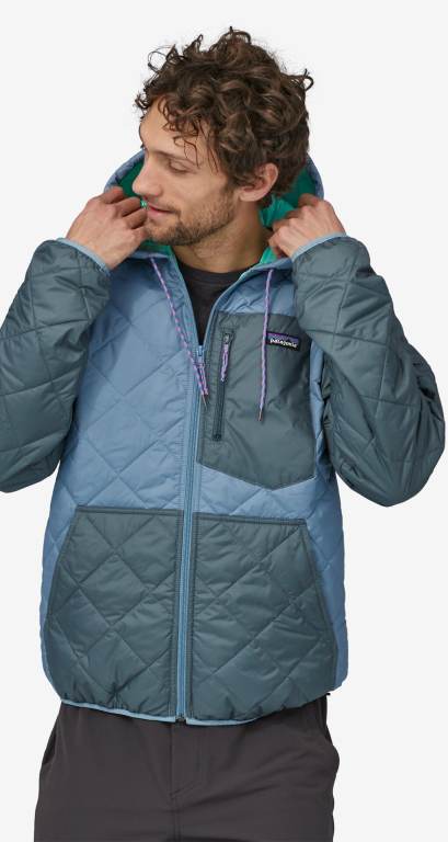 Sudadera Con Capucha Patagonia Diamond Acolchado Bomber Hombre Grises Claro | rCKZZN4D