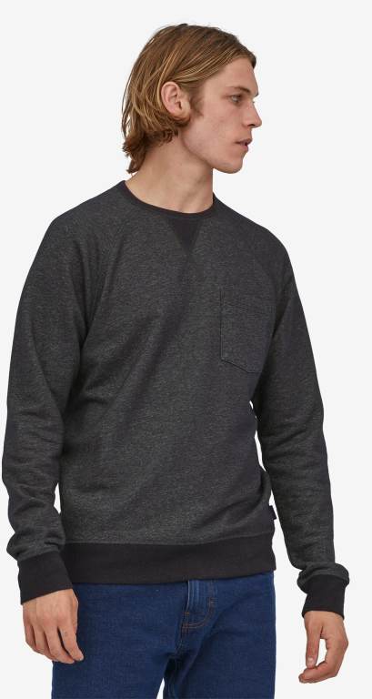 Sudaderas Patagonia Mahnya Crewneck Hombre Negros | bvurHWNY