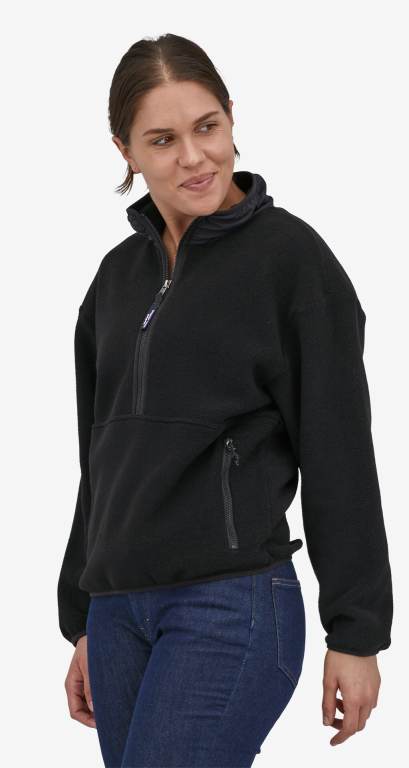 Suéteres De Lana Patagonia SynchillaÂ® Marsupial 1/2-zip Mujer Negros | iuPGIQJW