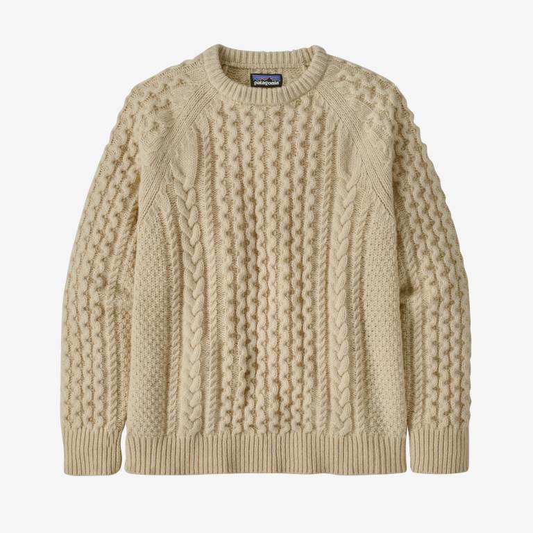 Suéteres Patagonia Recycled Lana Cable-Knit Crewneck Unisex Beige | Z1wZjzRO