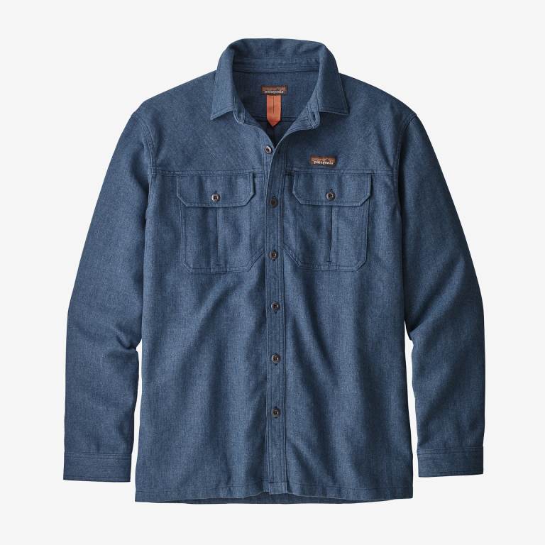 Camisas Patagonia Farrier's Trabajo Hombre Grises Azules | ueHcaNST