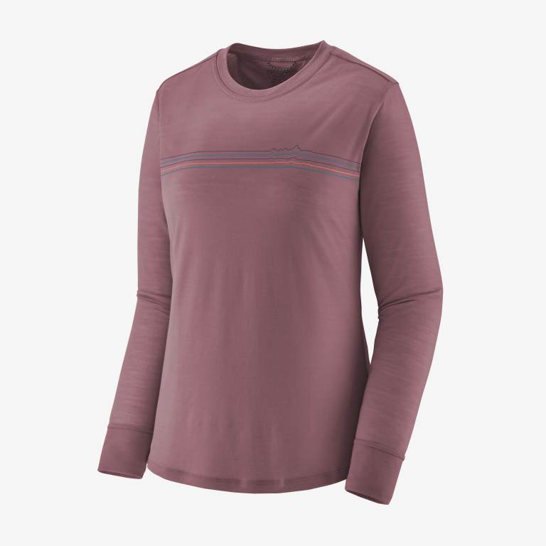 Camisas Patagonia Long-Sleeved CapileneÂ® Cool Merino Estampados Mujer Morados | KUmRyQY6