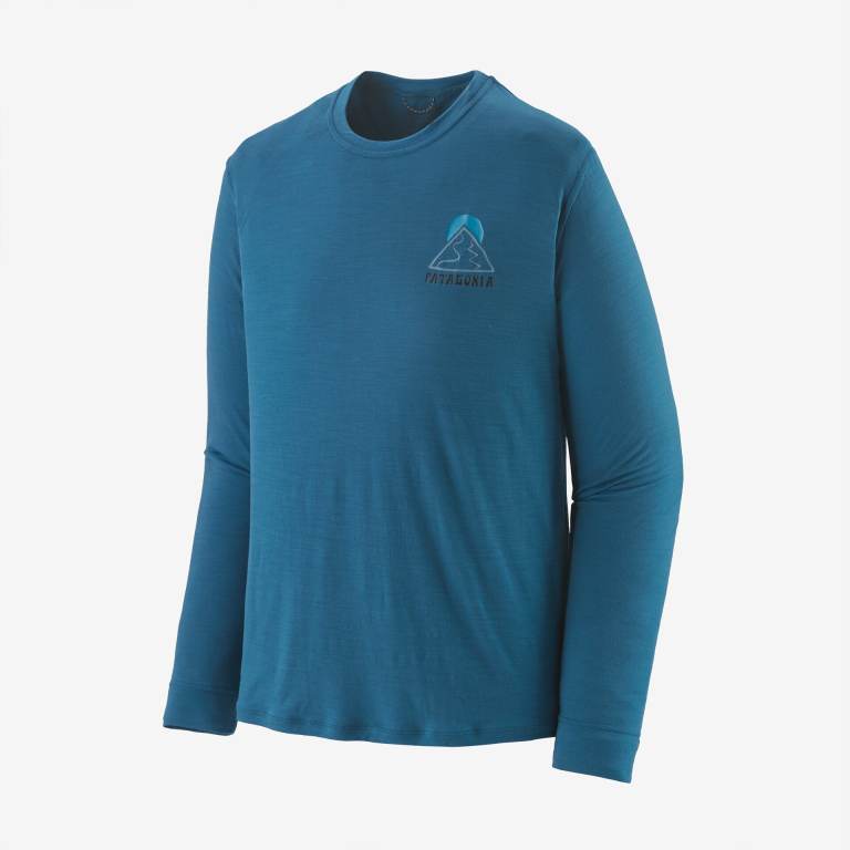 Camisas Patagonia Long-Sleeved CapileneÂ® Cool Merino Estampados Hombre Azules | eDhMSf78