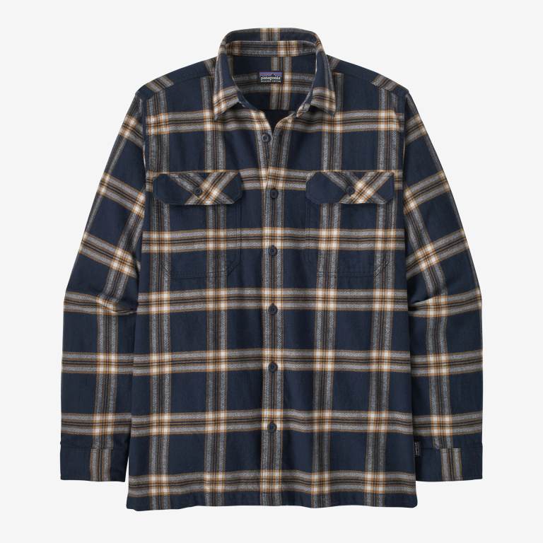 Camisas Patagonia Long-Sleeved Organic Algodon Midweight Fjord Flannel Hombre Azul Marino | dnV0tbdv