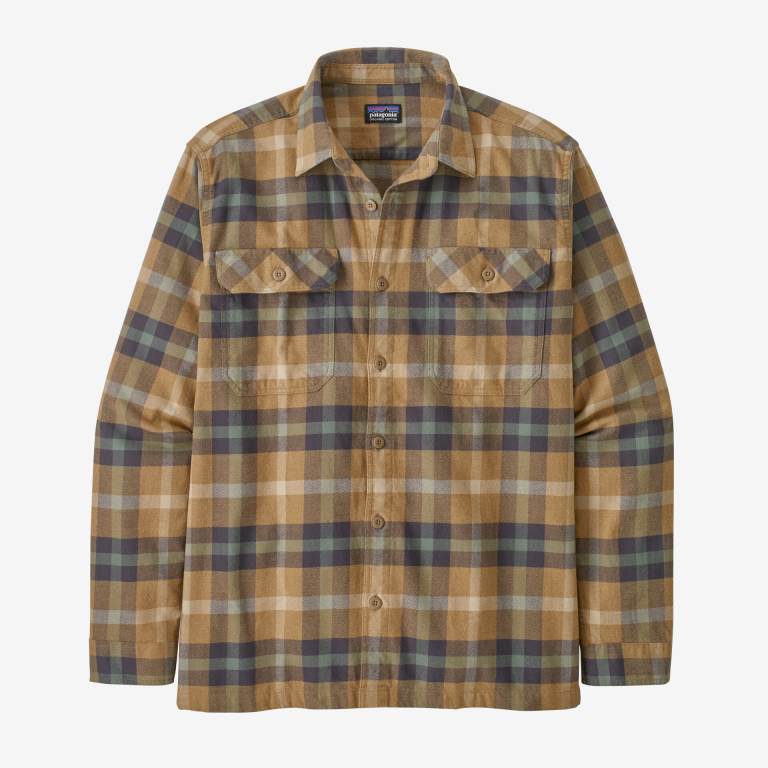 Camisas Patagonia Long-Sleeved Organic Algodon Midweight Fjord Flannel Hombre Kaki | lzzDoCcc