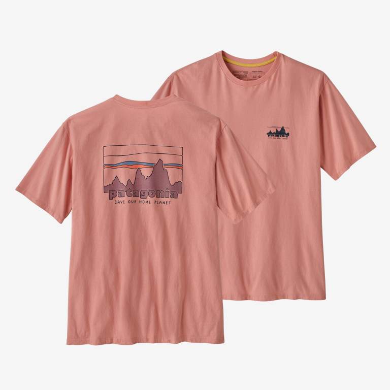 Camiseta Patagonia 73 Skyline Organic Algodon Hombre Rosas | 0DrdwYlE