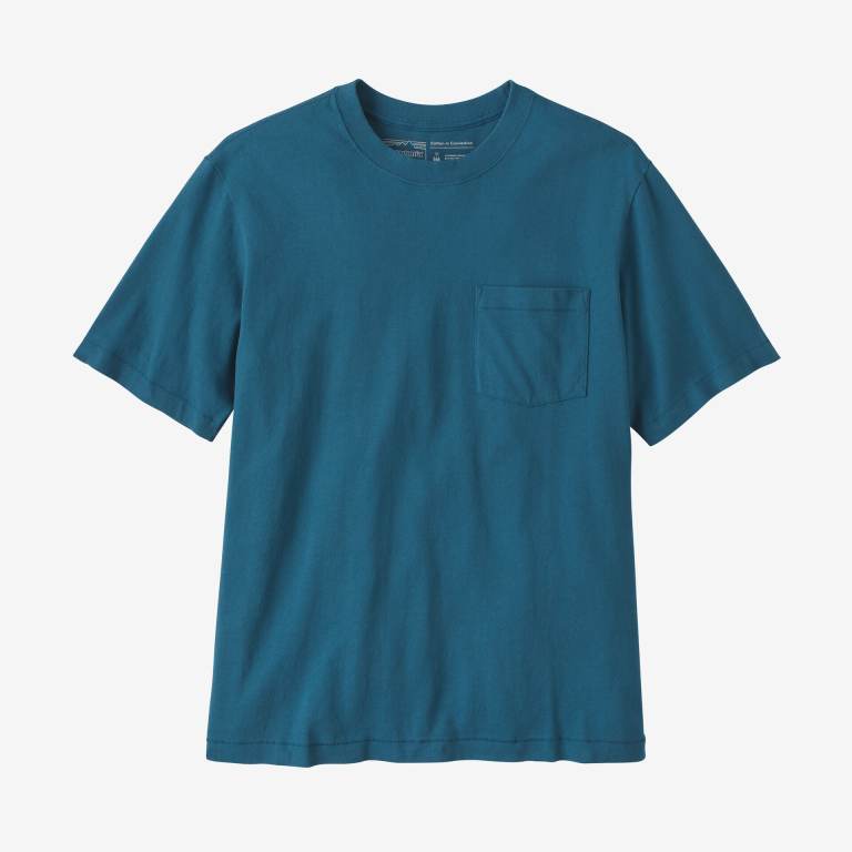 Camiseta Patagonia Algodon in Conversion Midweight Pocket Hombre Azules | WBhnunxm