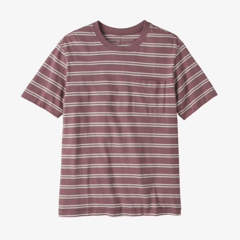 Camiseta Patagonia Algodon in Conversion Midweight Pocket Hombre Stripes/Purple | jqvxtc8D