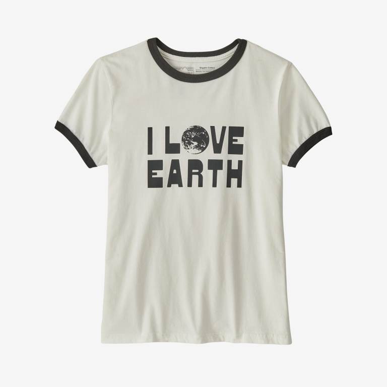 Camiseta Patagonia Earth Love Organic Ringer Mujer Blancos | wkHrrUQt