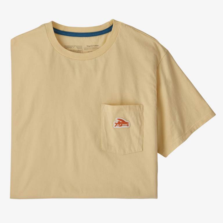 Camiseta Patagonia Flying Fish Patch Organic Pocket Unisex Blancos | 3yGLGZ5z