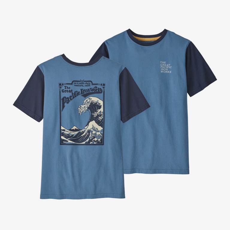 Camiseta Patagonia Kids' Regenerative Organic Certifiedâ„¢ Algodon Estampados Niños Azules | CzSaB3od