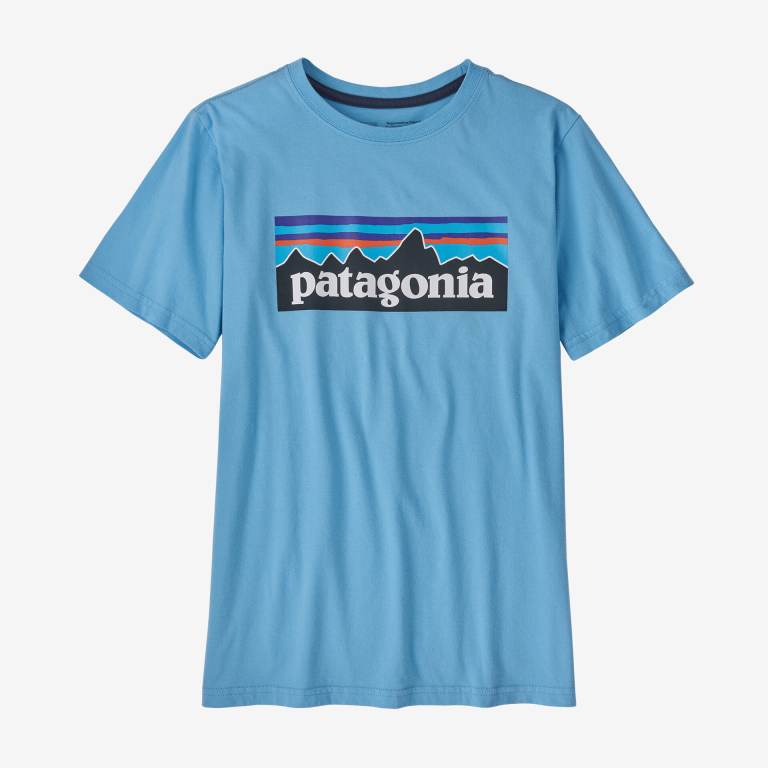 Camiseta Patagonia Kids' Regenerative Organic Certifiedâ„¢ Algodon P-6 Logo Niños Azules | DyZOp4UC