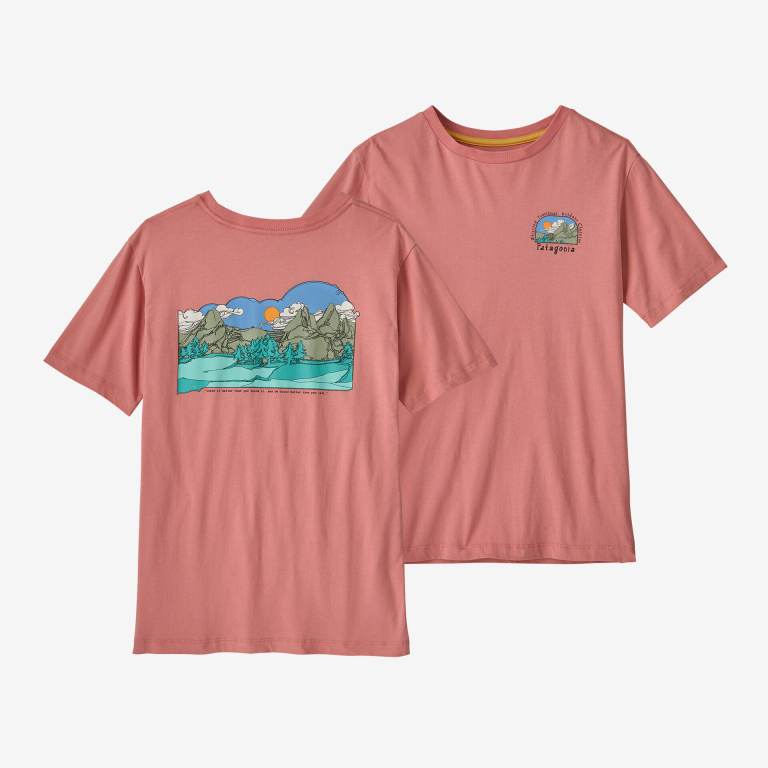 Camiseta Patagonia Kids' Regenerative Organic Certifiedâ„¢ Algodon Estampados Niños Rosas | PbvbeAcw