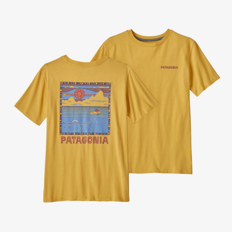 Camiseta Patagonia Kids' Regenerative Organic Certifiedâ„¢ Algodon Estampados Niños Amarillos | bDsT2h2a