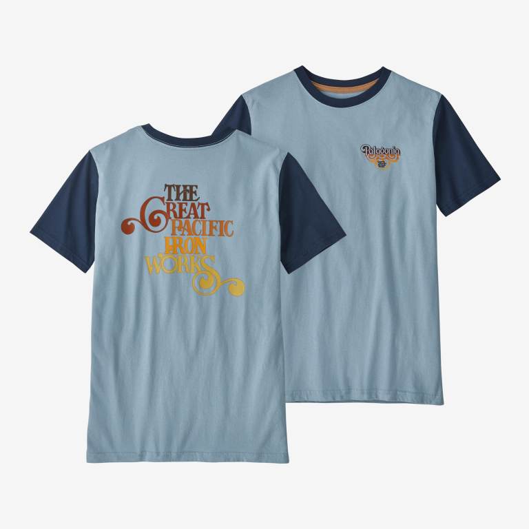 Camiseta Patagonia Kids' Regenerative Organic Certifiedâ„¢ Algodon Estampados Niños Azules | tv72tXXl