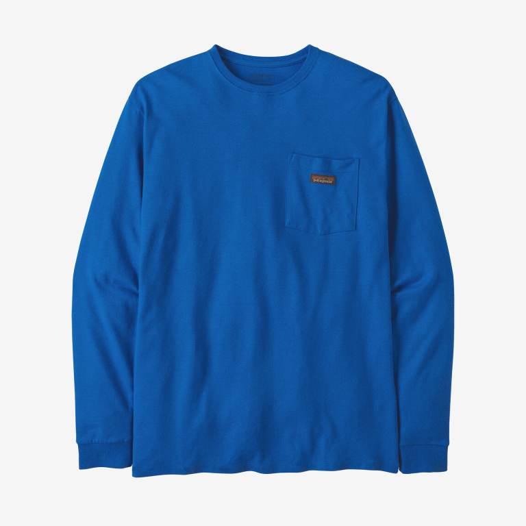 Camiseta Patagonia Long-Sleeved Trabajo Pocket Hombre Azules | r4rQunMj