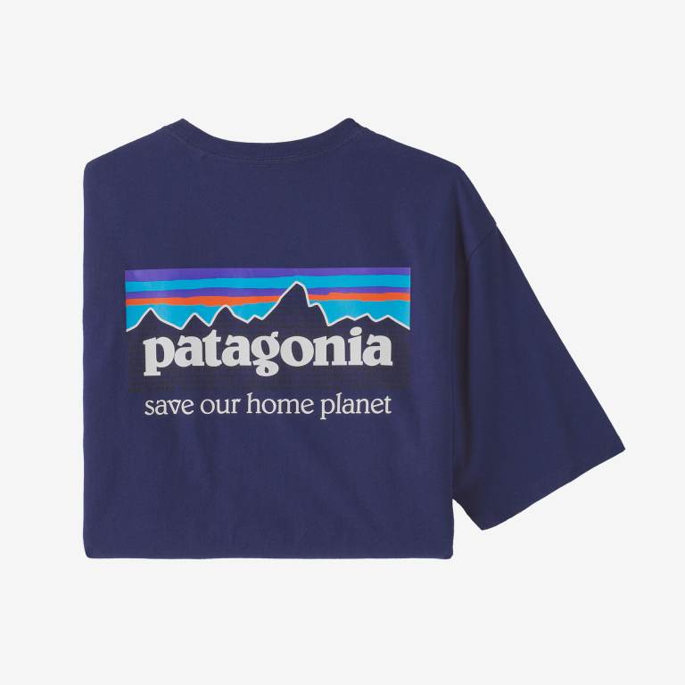 Camiseta Patagonia P-6 Mission Organic Algodon Hombre Azules | u26NTtlt