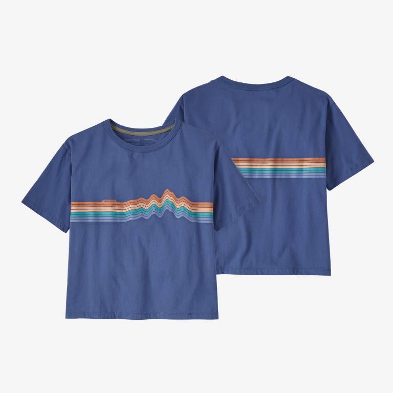 Camiseta Patagonia Ridge Rise Stripe Organic Easy Cut Mujer Azules | NTTikY5p