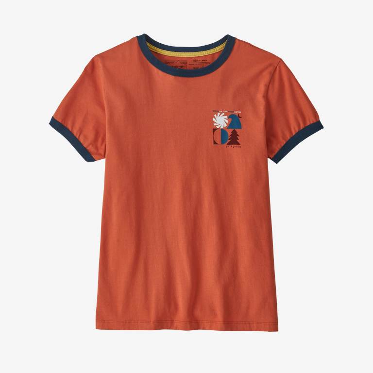 Camiseta Patagonia Spirited Seasons Organic Ringer Mujer Coral | WDuKNhch