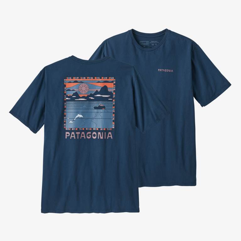 Camiseta Patagonia Summit Swell Organic Hombre Azules | J54vuKQH