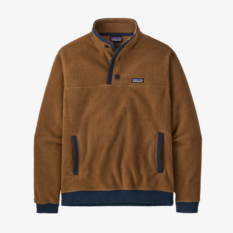 Pullover Patagonia Shearling Button Hombre Brown/Navy | u0XrDzhs