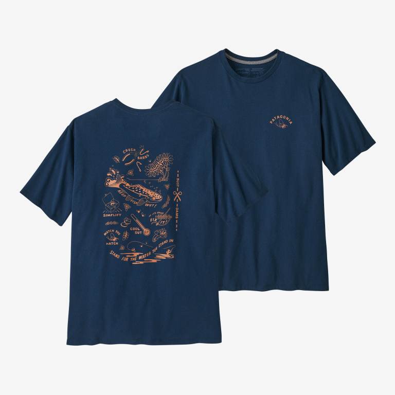 Responsibili-Tee® Patagonia Action Angler Responsibili-Â® Hombre Azules | XJxA2by0