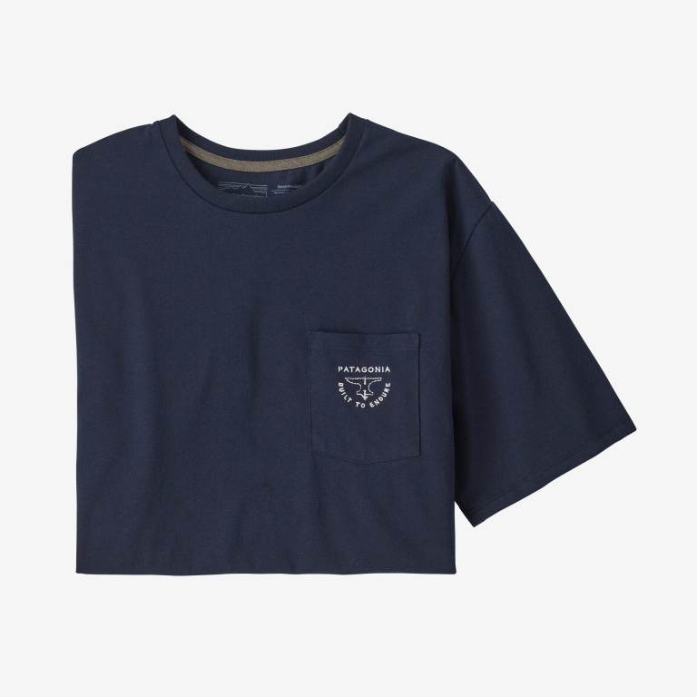 Responsibili-Tee® Patagonia Forge Mark Crest Pocket Responsibili-Â® Hombre Azul Marino | vWweIzzD