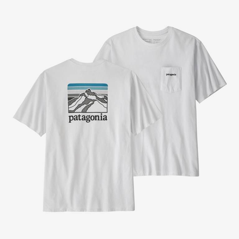 Responsibili-Tee® Patagonia Line Logo Ridge Pocket Responsibili-Â® Hombre Blancos | 3UZ03muW