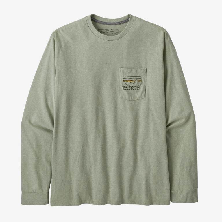 Responsibili-Tee® Patagonia Long-Sleeved '73 Skyline Pocket Responsibili-Â® Hombre Verdes | 0snuf9rR