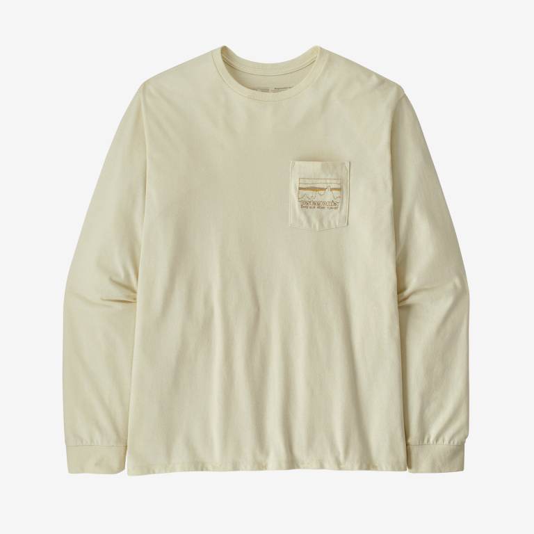 Responsibili-Tee® Patagonia Long-Sleeved '73 Skyline Pocket Responsibili-Â® Hombre Blancos | 5yF9uZSh