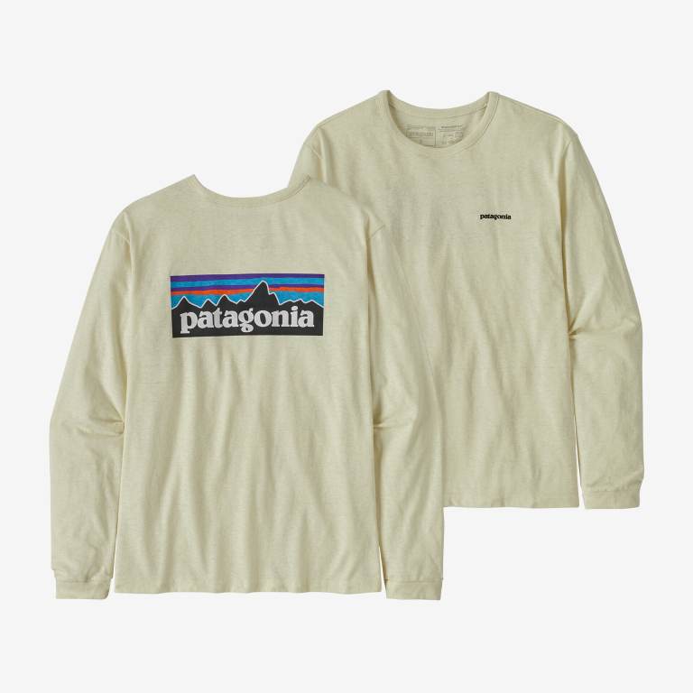 Responsibili-Tee® Patagonia Long-Sleeved P-6 Logo Responsibili-Â® Mujer Blancos | PECws522